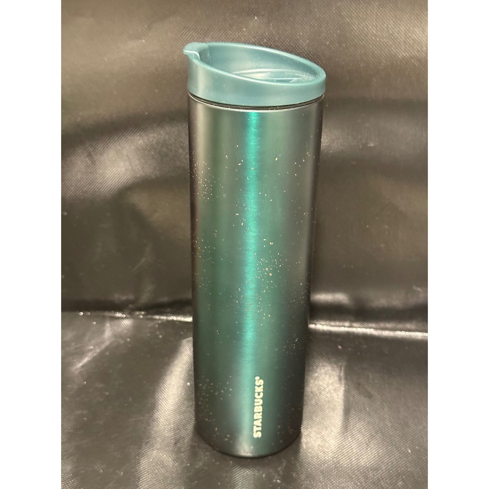 2025 Starbucks Miir Holiday Teal Blue Gold‎ Sparkle Tumbler 20oz Stainless Steel